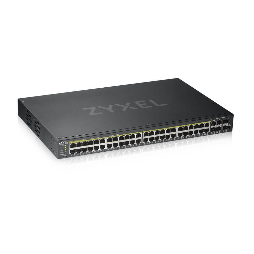 SWITCH ZYXEL GS1920-48HP, 44X GBE PORTS, 4X COMBO PORTS SFP/RJ-45, MANAGED, RACK-MOUNT