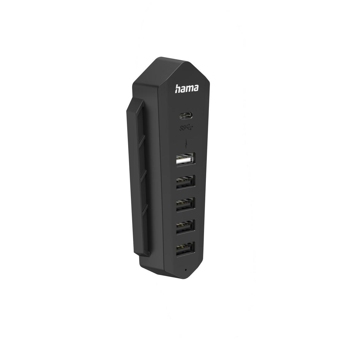 HAMA 6IN1 USB-HUB FOR PLAYSTATION 5, 6 PORTS (1X USB-C, 5X USB-A), BLACK