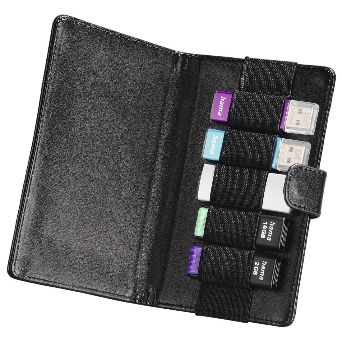 HAMA "VEGAS" USB STICK CASE FOR 5 USB STICKS, BLACK