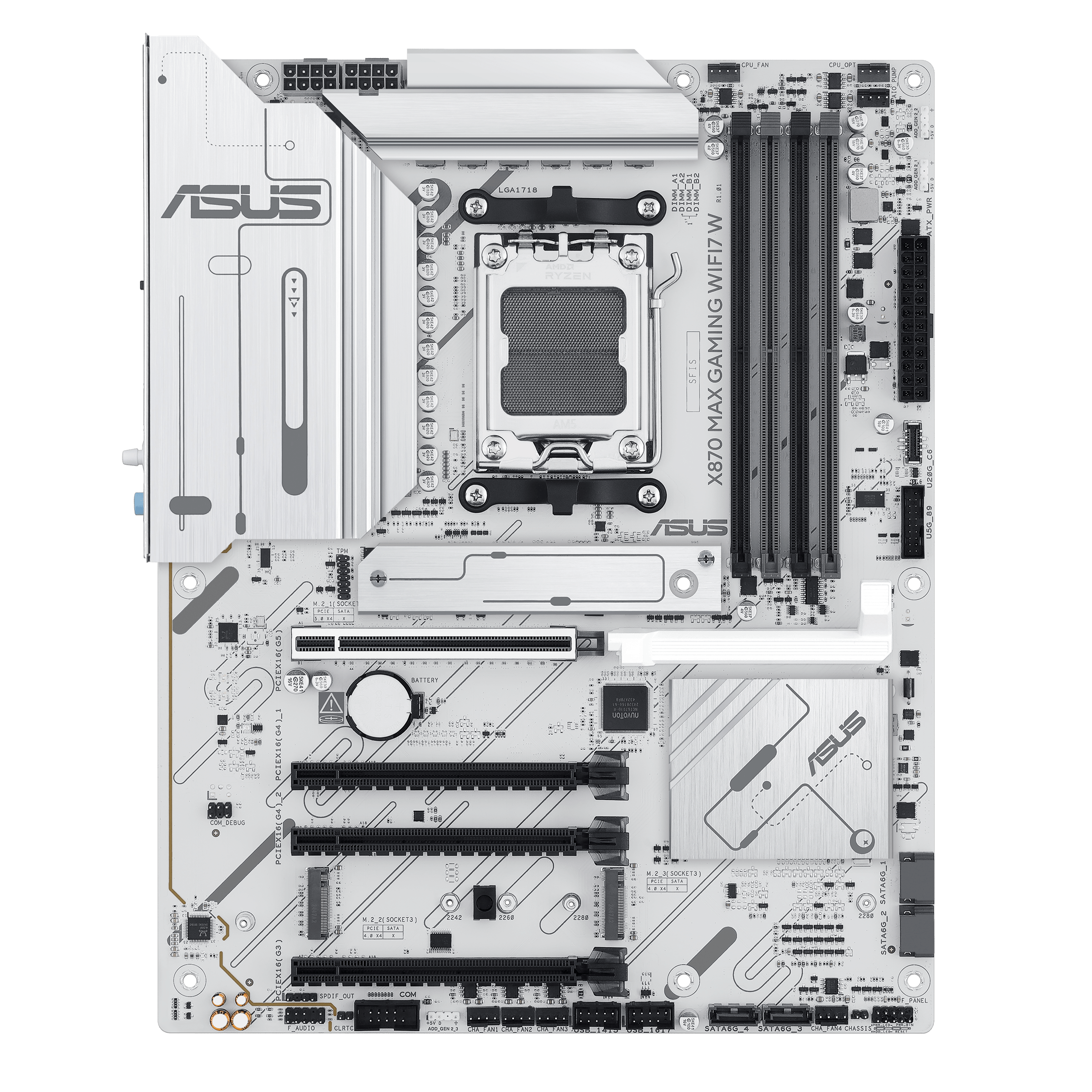 ASUS X870 MAX GAMING WHITE WIFI7 AM5 DDR5