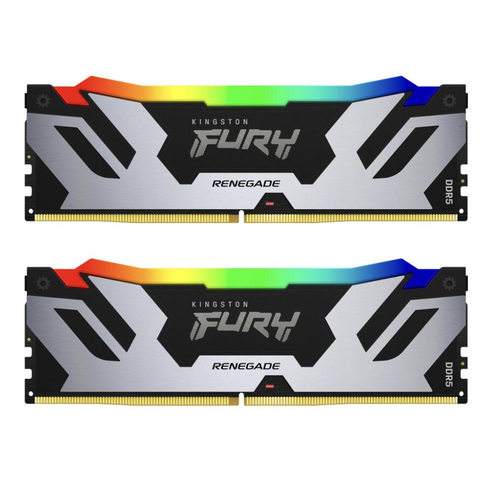 KINGSTON FURY RENEGADE SILVER RGB 32GB(2X16GB) DDR5 6400MHZ KF564C32RSK2-32