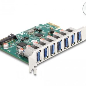 DELOCK PCI EXPRESS X1 CARD TO 7 X EXTERNAL USB 5 GBPS TYPE-A FEMALE
