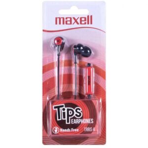 MAXELL HEADPHONES + EARBUD IN-TIPS RED