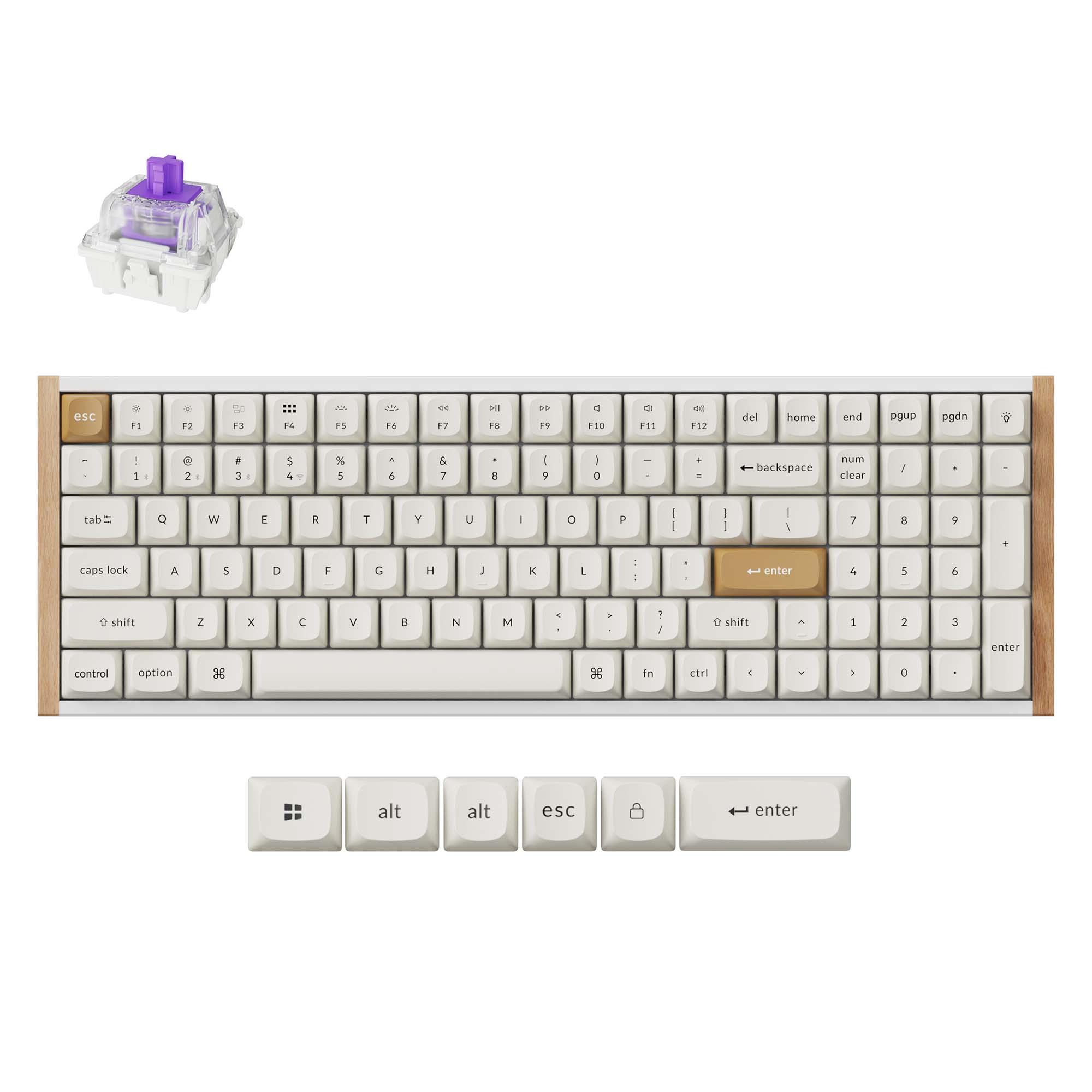 MECHANICAL KEYBOARD KEYCHRON K4 HE SPECIAL EDITION WHITE WIRELESS, FULL SIZE