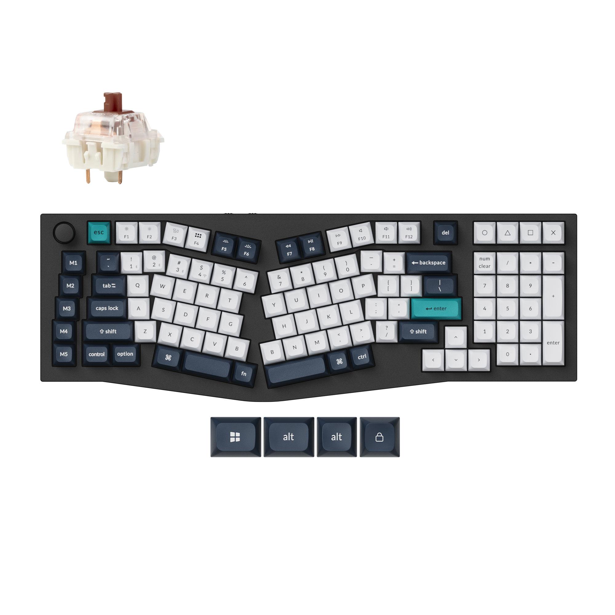 MECHANICAL KEYBOARD KEYCHRON Q13 MAX CARBON BLACK WIRELESS, JUPITER BROWN