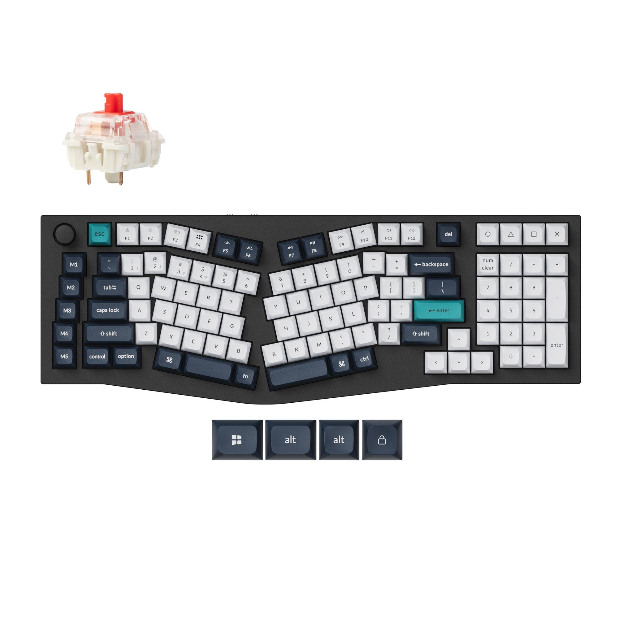 MECHANICAL KEYBOARD KEYCHRON Q13 MAX CARBON BLACK WIRELESS, JUPITER RED