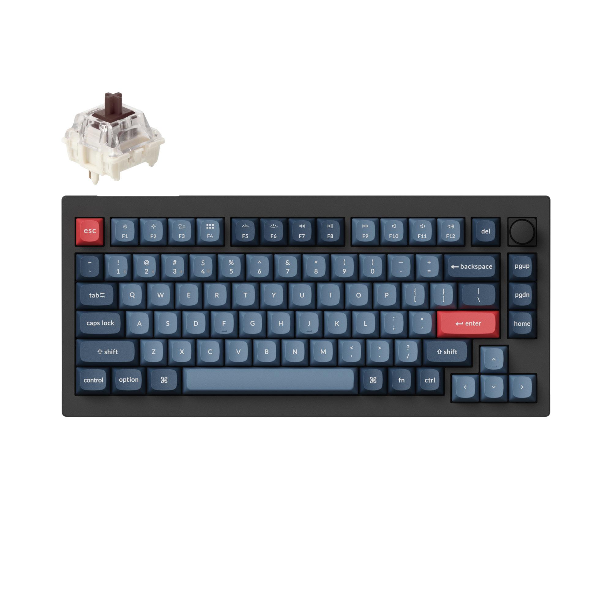 MECHANICAL KEYBOARD KEYCHRON V1 MAX QMK 75% CARBON BLACK WIRELESS