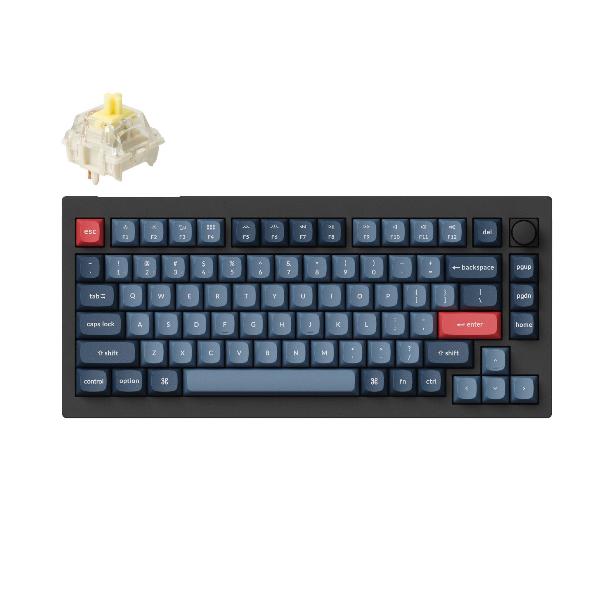 MECHANICAL KEYBOARD KEYCHRON V1 MAX QMK 75% CARBON BLACK WIRELESS