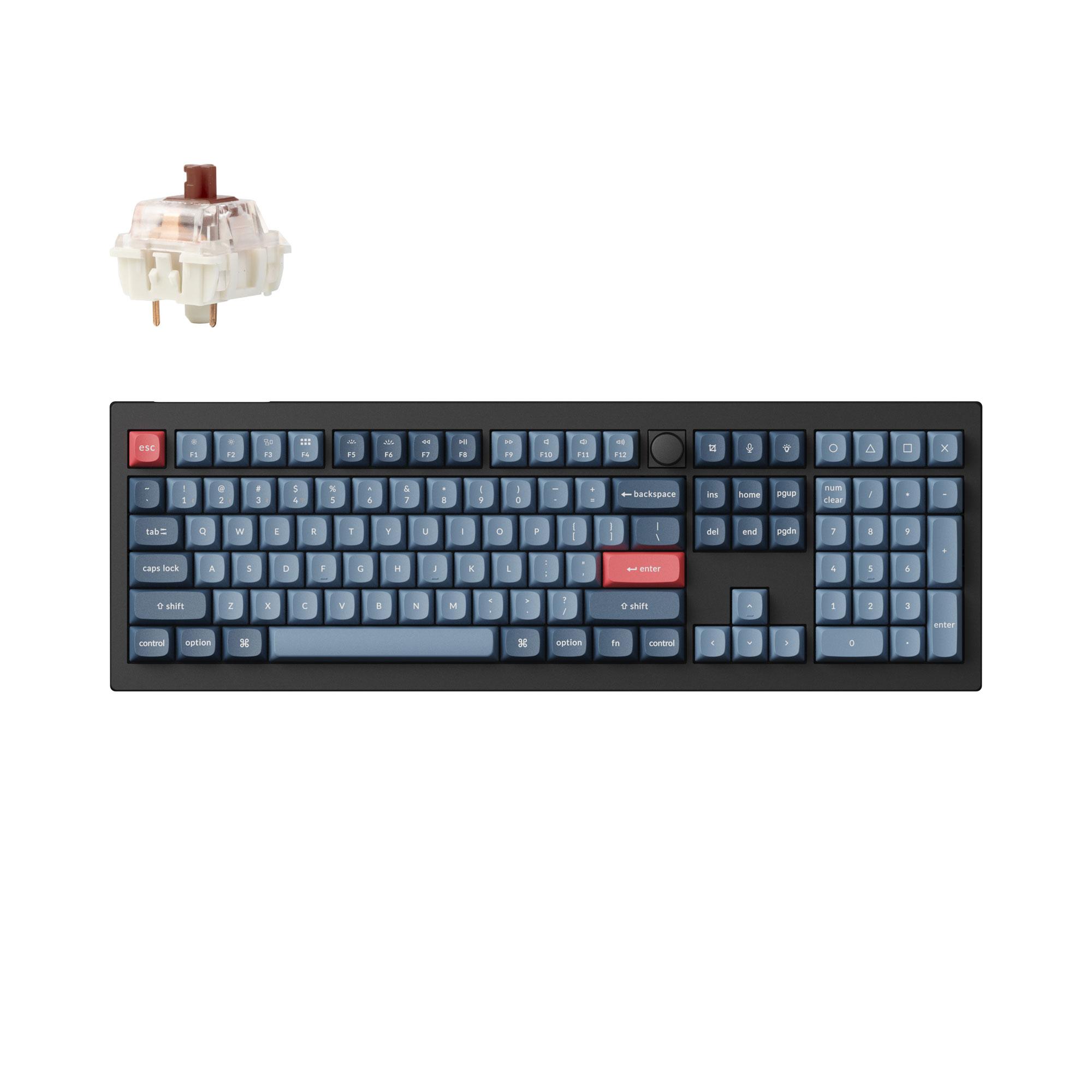 MECHANICAL KEYBOARD KEYCHRON V6 MAX QMK CARBON BLACK WIRELESS, FULL-SIZE