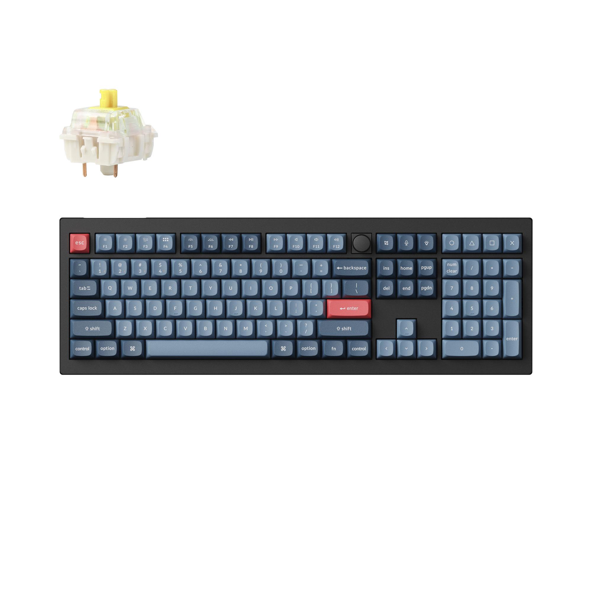 MECHANICAL KEYBOARD KEYCHRON V6 MAX QMK CARBON BLACK WIRELESS, FULL-SIZE