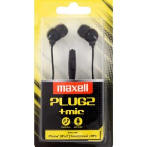 EARPHONES WITH MICROPHONE MAXELL PLUGZ BLACK