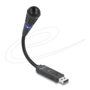 DELOCK USB MICROPHONE WITH GOOSENECK AND MUTE BUTTON