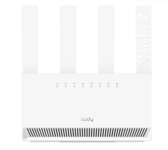 WIRELESS ROUTER CUDY BE3600 GIGABIT DUAL BAND WI-FI 7, 4X10/100/1000, 4X5DBI ANTENNAS, WHITE