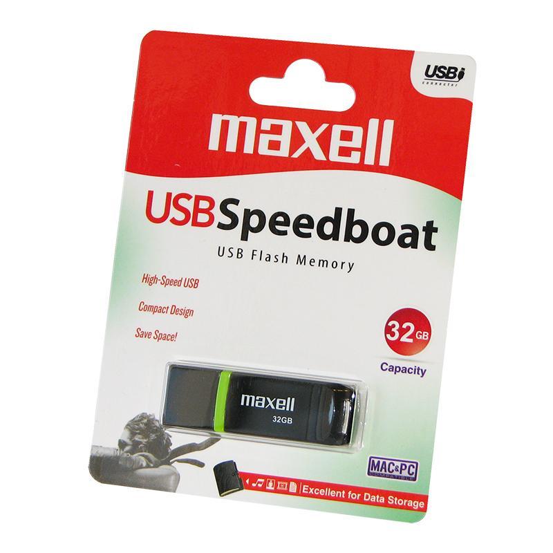 USB STICK MAXELL SPEEDBOAT, 32GB USB 3.1 BLACK