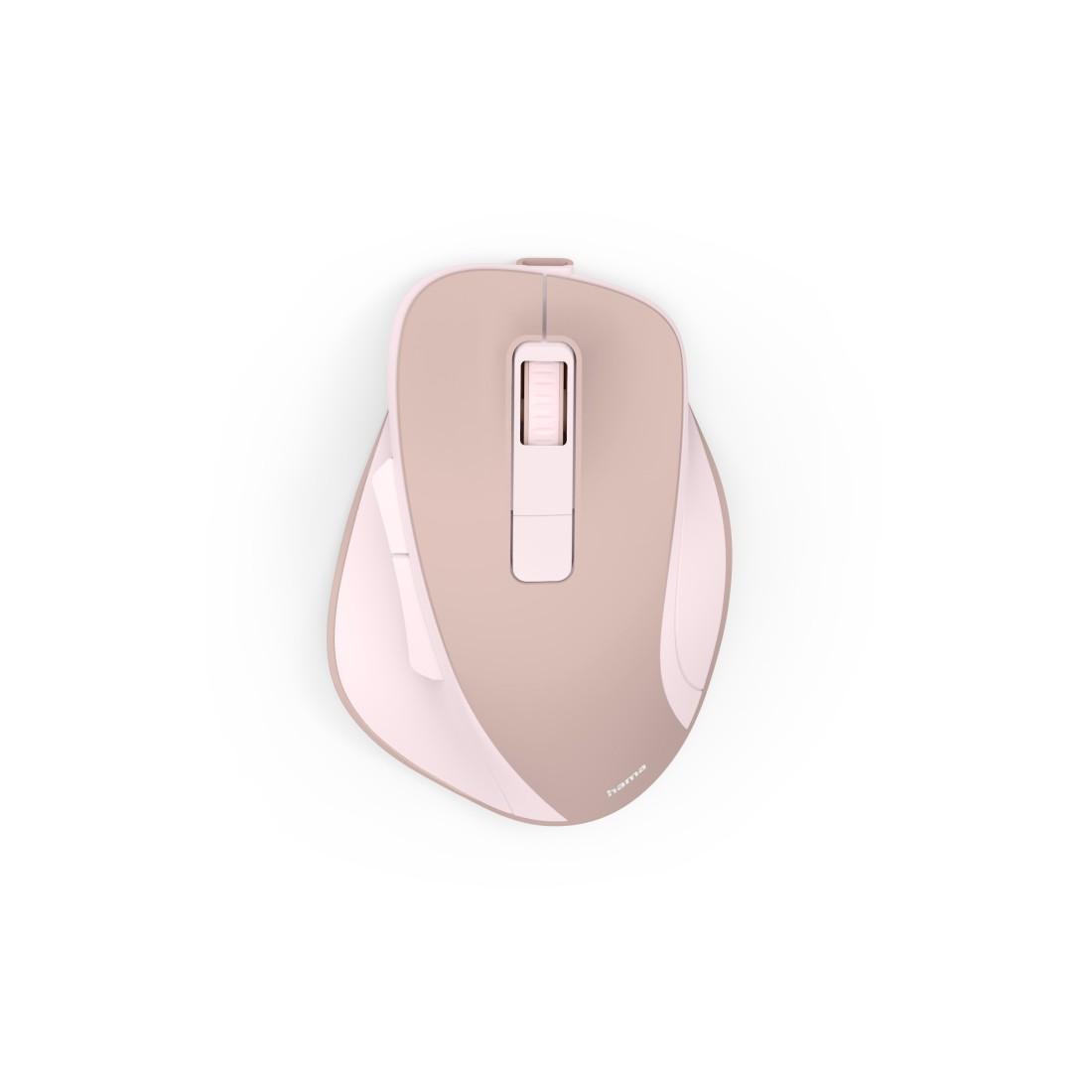 HAMA “WM-500” WIRELESS MOUSE, ERGONOM., 6 BUTTONS, W/O CLICK NOISE, BATTERY, PINK