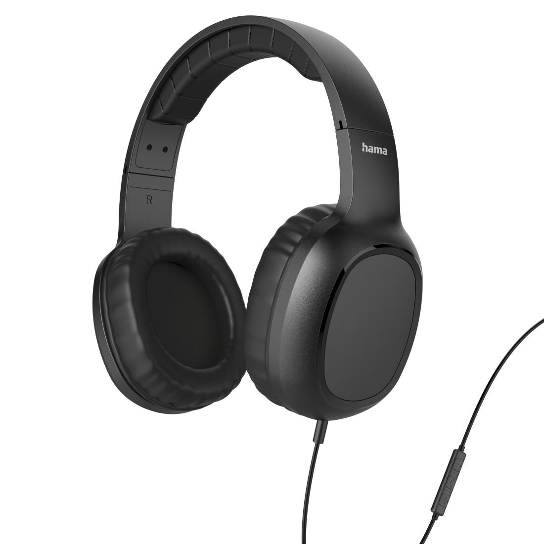 HAMA "FUN C" HEADPH., ON-EAR, MICROPHONE, CABLE GUIDE ON ONE SIDE, USB-C, BLACK