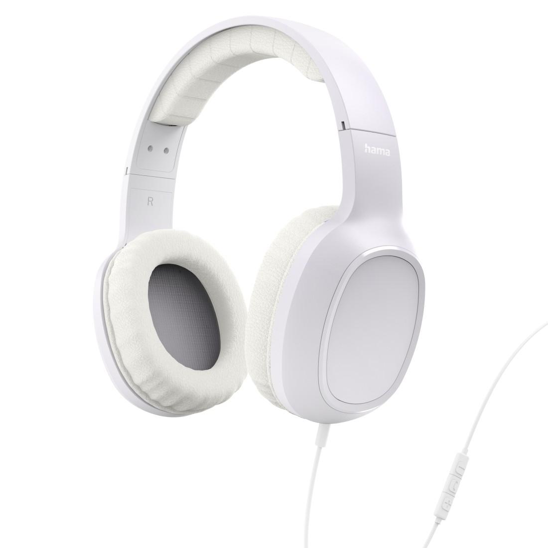 HAMA "FUN C" HEADPH., ON-EAR, MICROPHONE, CABLE GUIDE ON ONE SIDE, USB-C, WHITE