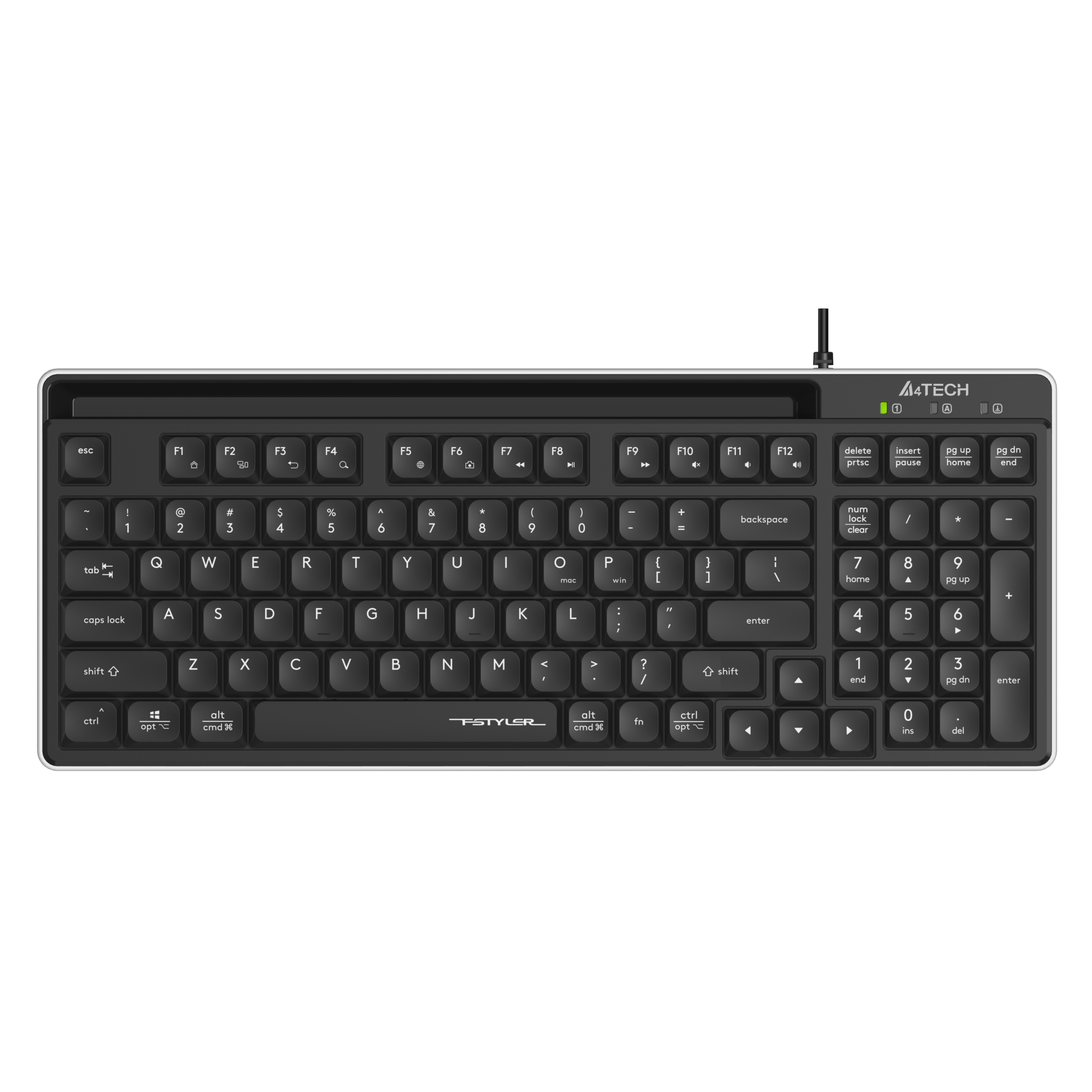 A4TECH FSTYLER FX70 WIRED KEYBOARD, LOW PROFILE, SCISSOR TECHNOLOGY, CYRILLIC, BLACK