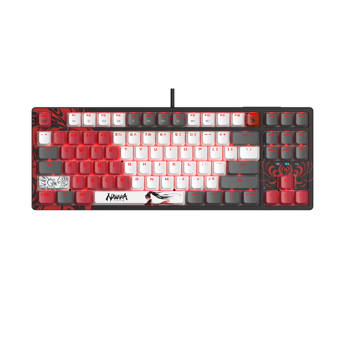 A4TECH GAMING MECHANICAL KEYBOARD BLOODY NARAKA S87 TKL BACKLIT RED SWITCH, USB
