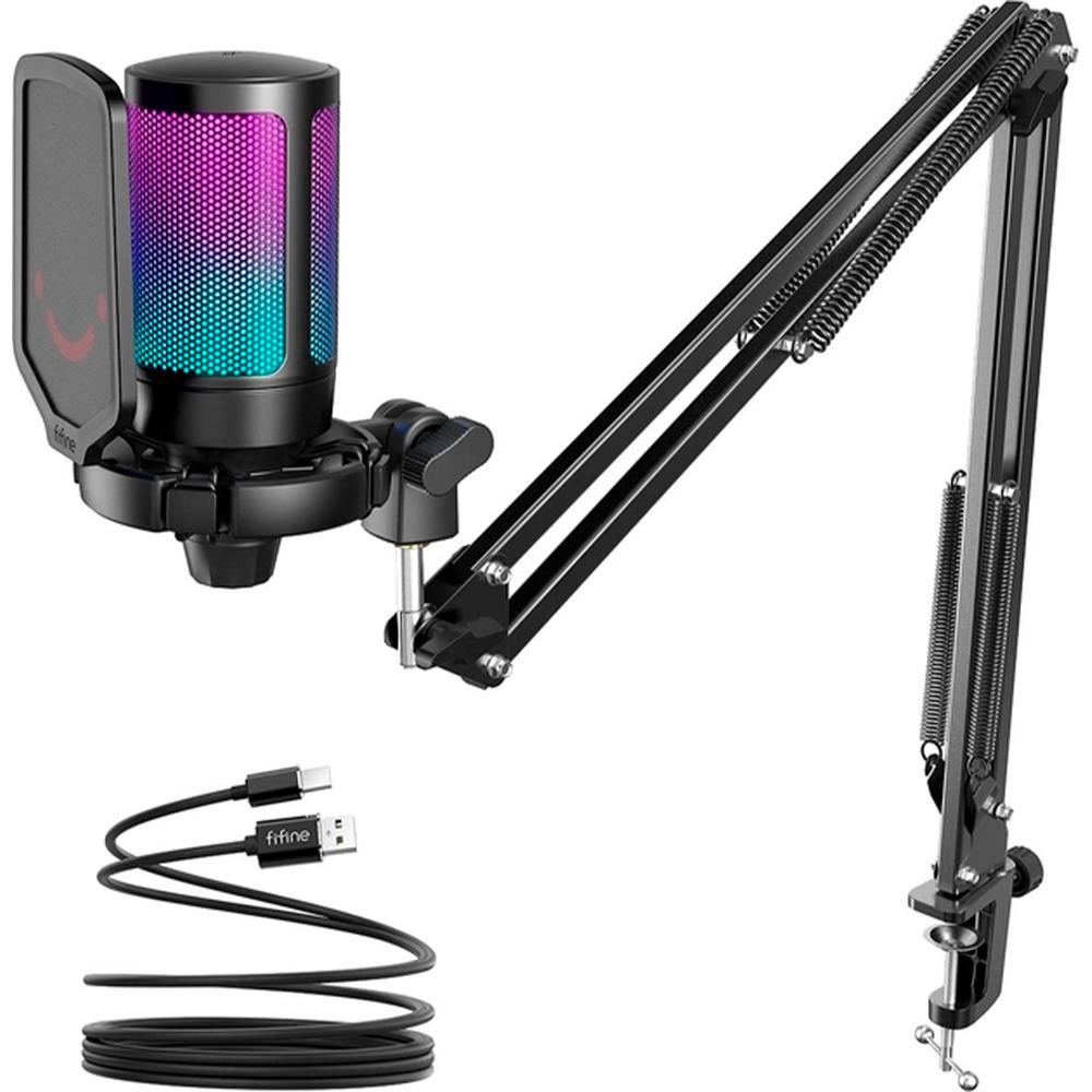MICROPHONE WITH BOOM ARM FIFINE A6T RGB BLACK