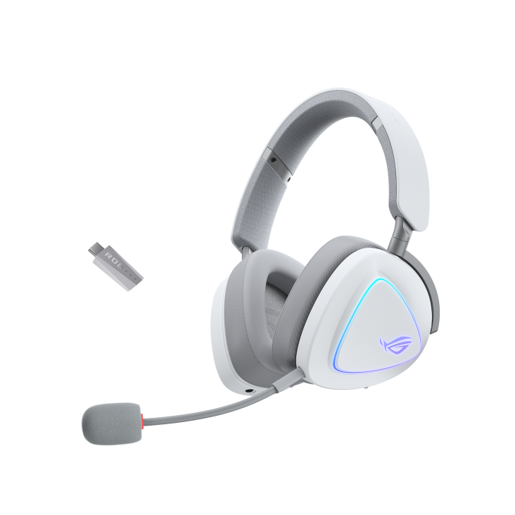 GAMING WIRELESS HEADPHONES ASUS ROG DELTA II WHITE USB-C, AURA SYNC RGB