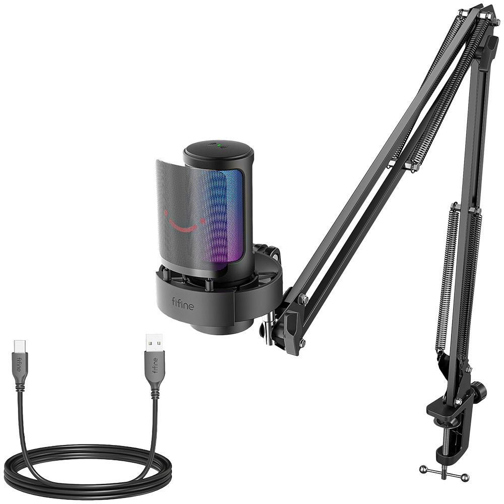 MICROPHONE WITH ADJUSTABLE ARM STAND FIFINE A8T RGB BLACK