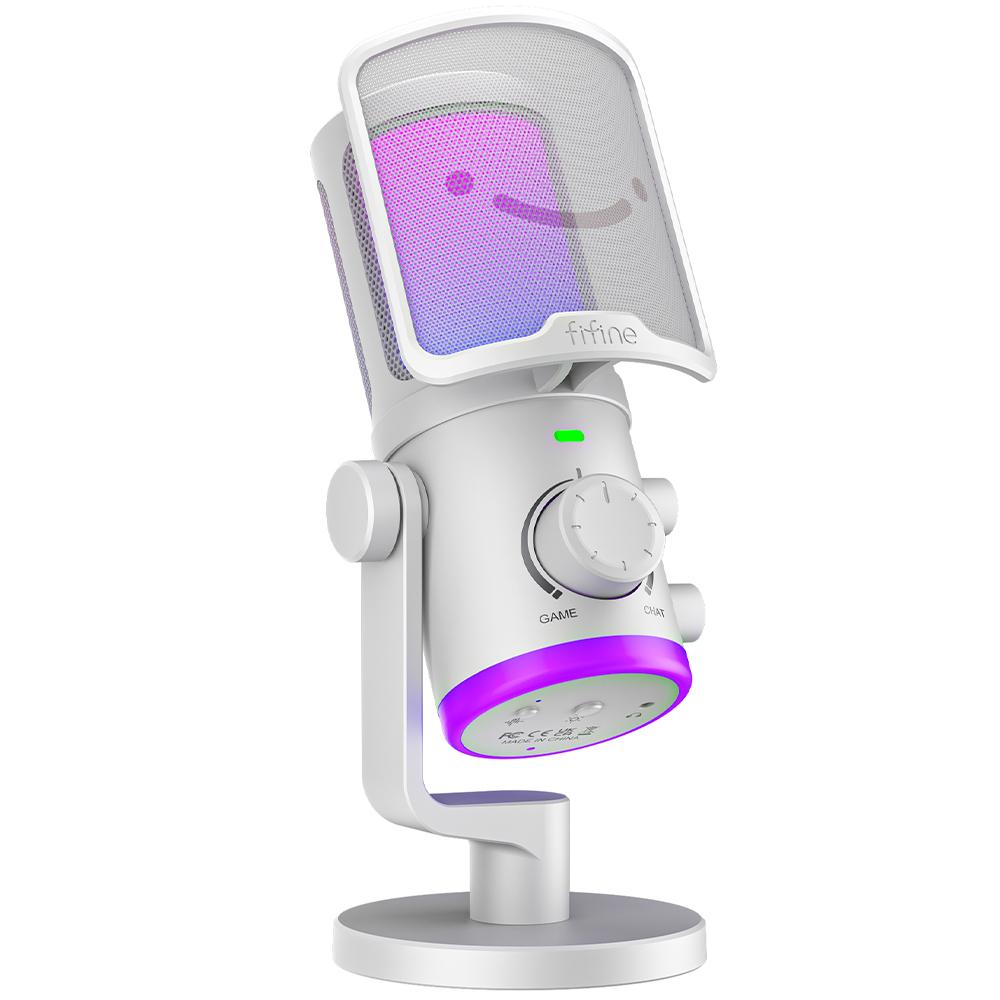 DESKTOP MICROPHONE FIFINE AM6 RGB WHITE
