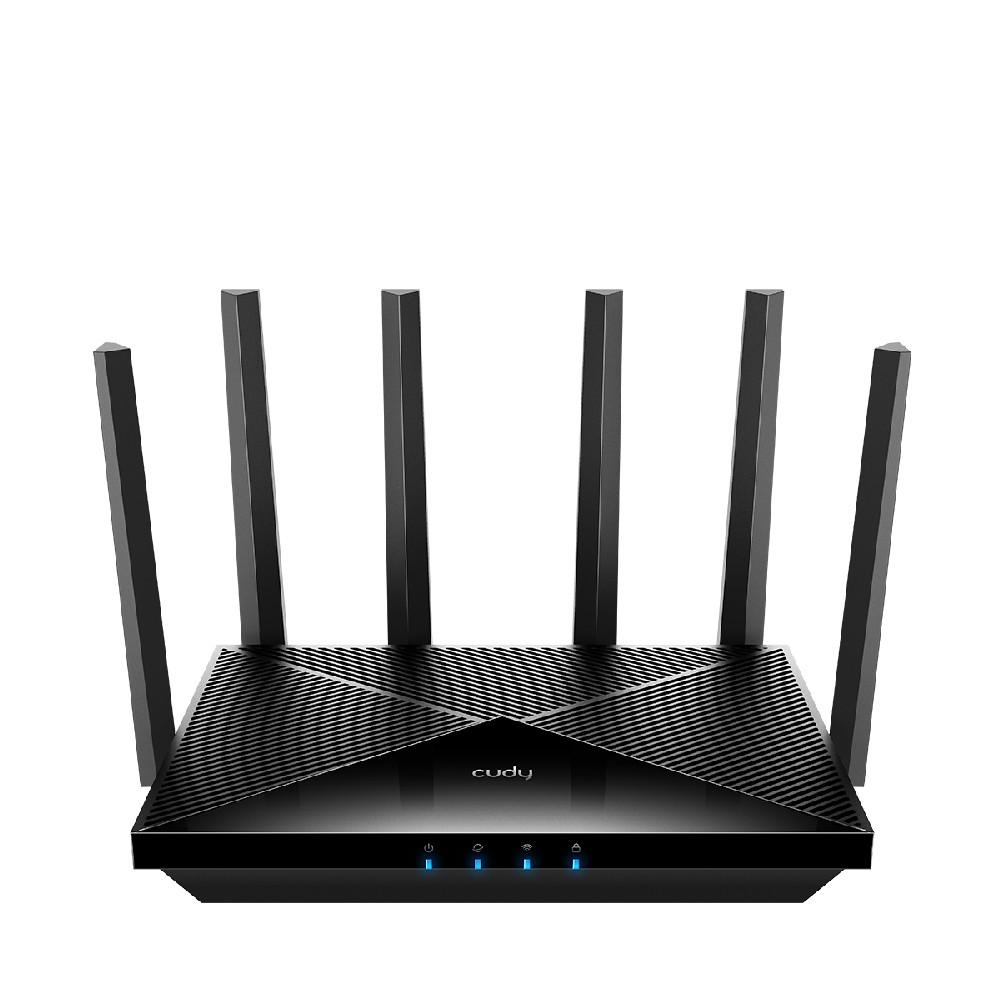 CUDY BE6500 2.5GHZ GIGABIT DUAL BAND WI-FI 7 WIRELESS ROUTER, 1X1GBPS WAN PORT, 4X10/100/1000, 6X5DBI ANTENNAS, BLACK