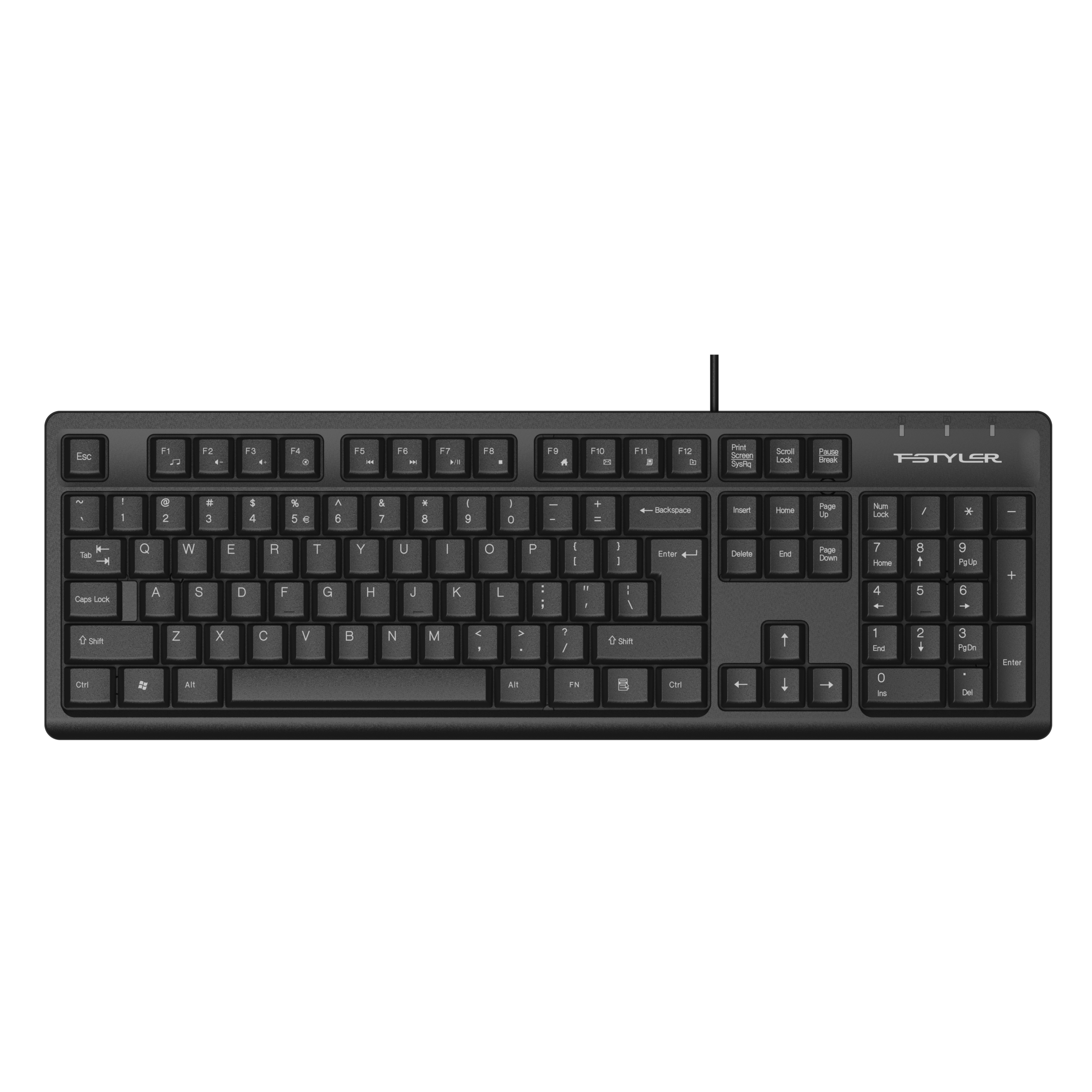 A4TECH FK12 FSTYLER MULTIMEDIA WIRED KEYBOARD, USB, WATERPROOF, CYRILLIC