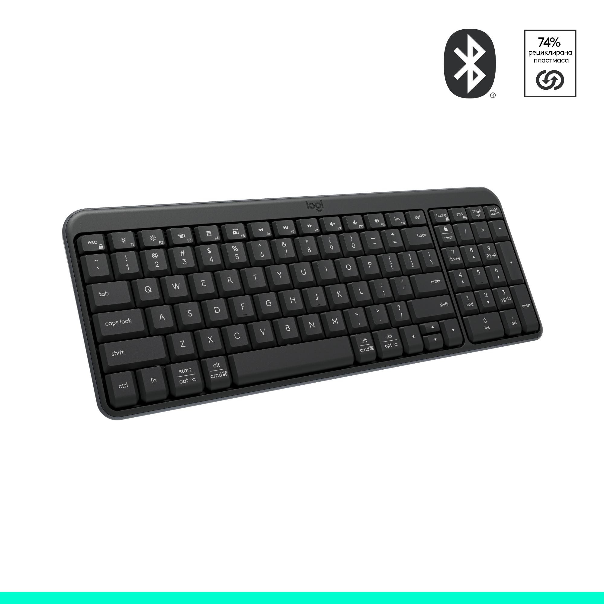 WIRELESS KEYBOARD LOGITECH K250 GRAPHITE BG CYRILIC LAYOUT
