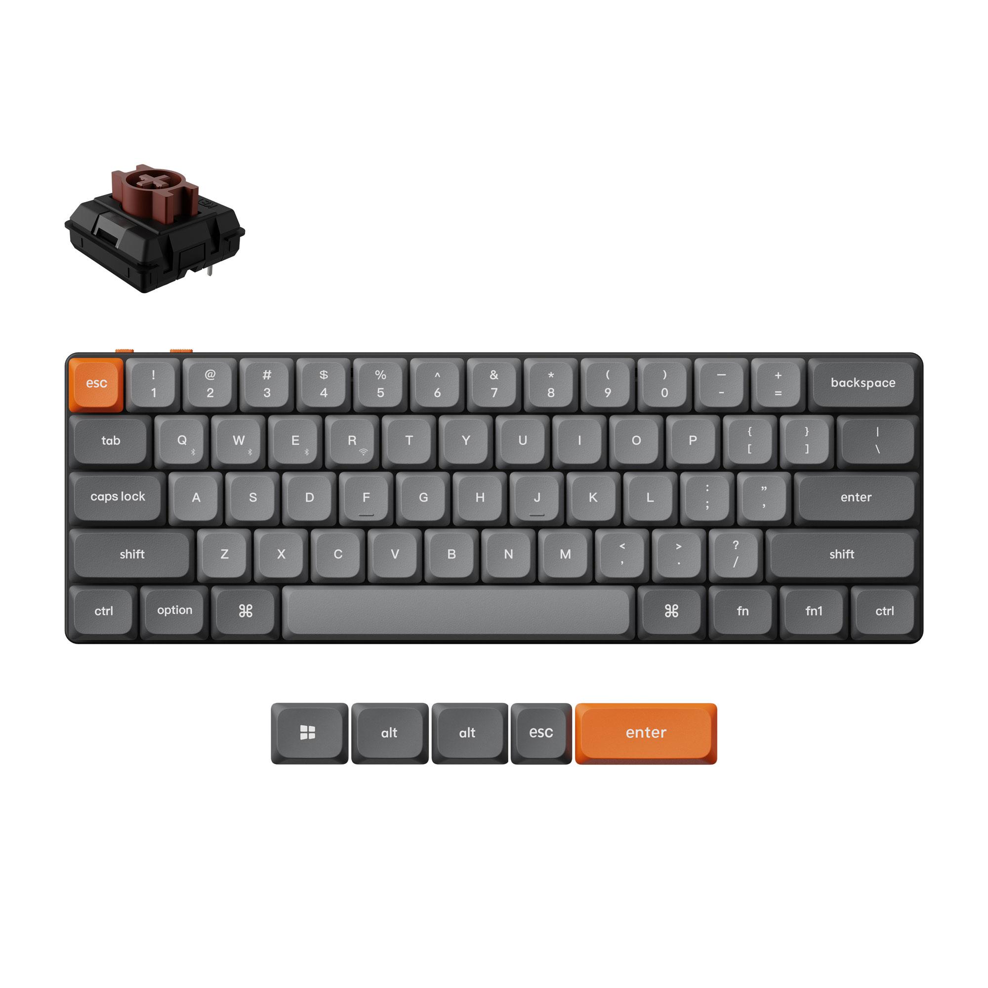 MECHANICAL KEYBOARD KEYCHRON K9 MAX QMK HS 60% KEYCHRON MILK POM SWITCH BROWN RGB