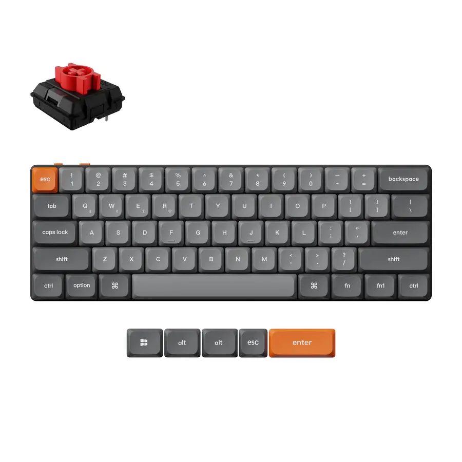 MECHANICAL KEYBOARD KEYCHRON K9 MAX QMK HS 60% KEYCHRON MILK POM SWITCH RED RGB