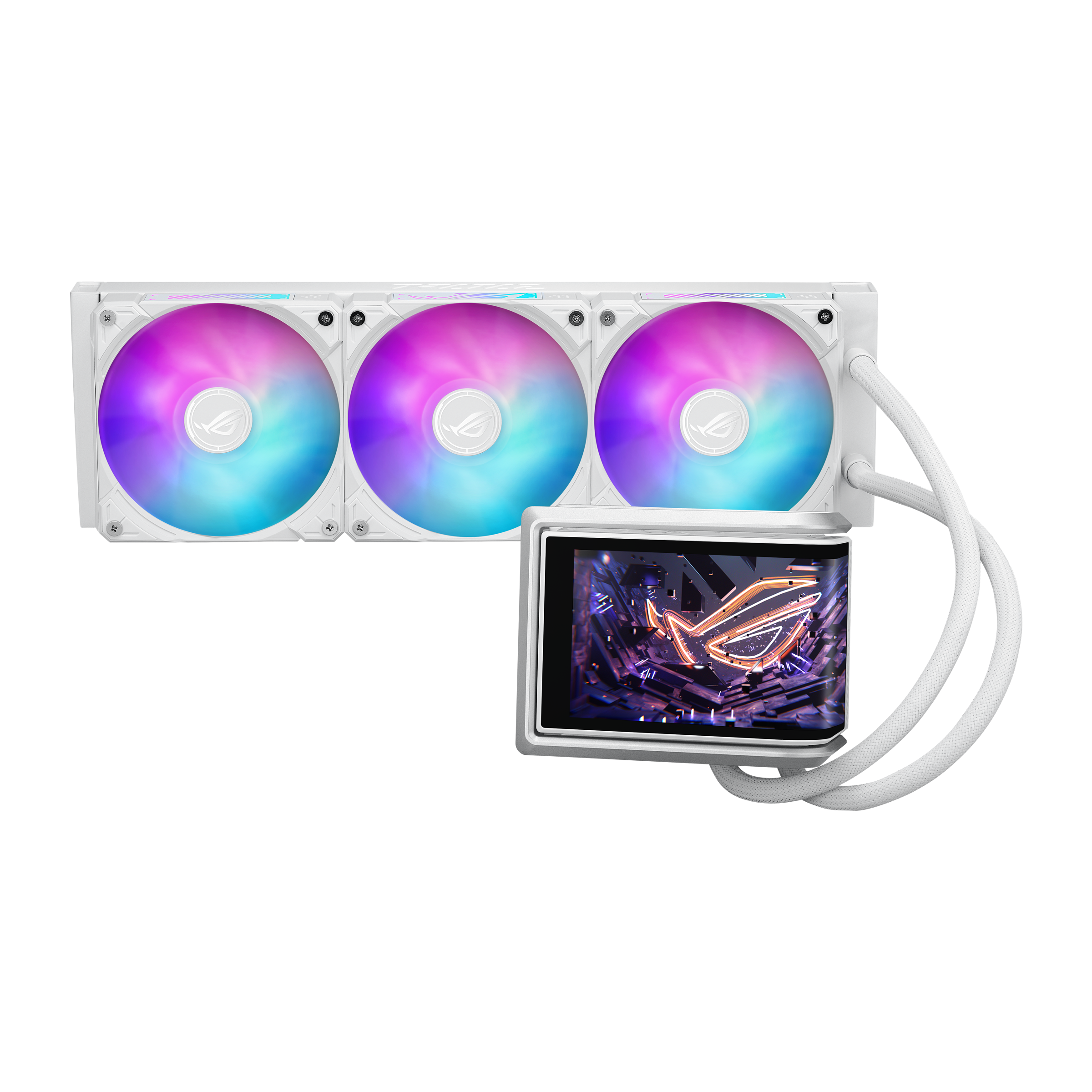 CPU AIO LIQUID COOLER ASUS ROG RYUO IV 360 ARGB WHITE EDITION 6.67" CURVED AMOLED DISPLAY