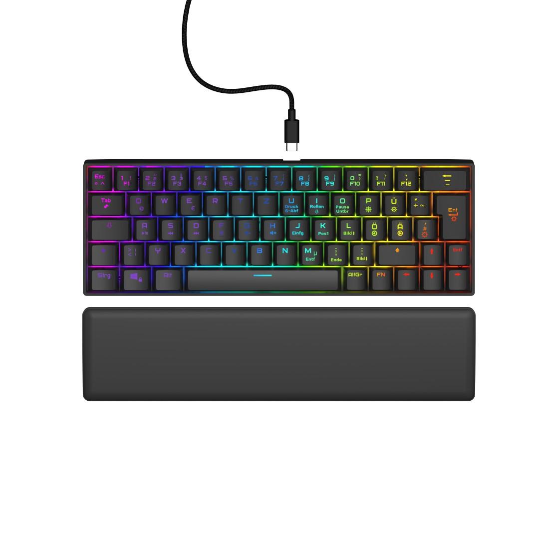 URAGE "EXODUS 760 MECHANICAL MINI" GAMING KEYBOARD, RED SWITCHES, BLK, QWERTY US