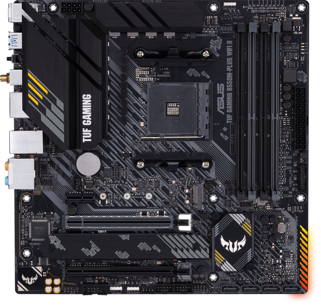 ASUS TUF GAMING B550M-PLUS WIFI II, AMD AM4, MICRO ATX, 4X DDR4, DUAL M.2, WI-FI 6, PCIE 4.0, AURA SYNC RGB