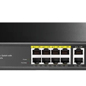 SWITCH CUDY GS1010P V3.0, 8-PORT 10/100/1000 MBPS RJ 45, 2XUPLINK PORTS BLACK