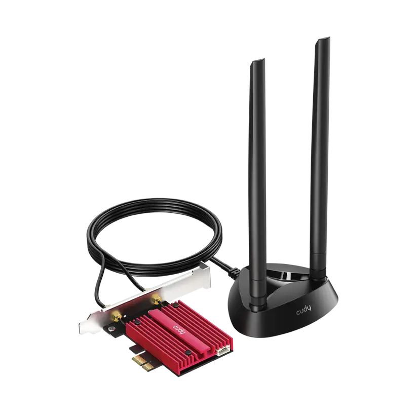 ETHERNET ADAPTER CUDY WE9300S, TRI-BAND WIFI 7 PCI-E, 5760 + 2880 MBPS