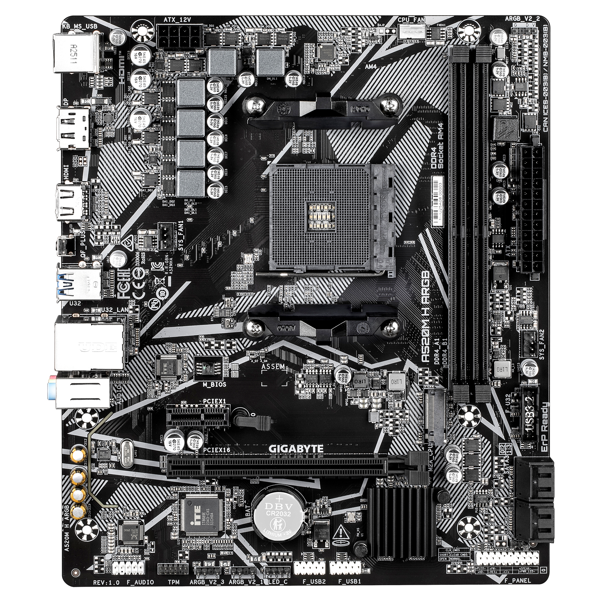 GIGABYTE A520M H ARGB, SOCKET AM4