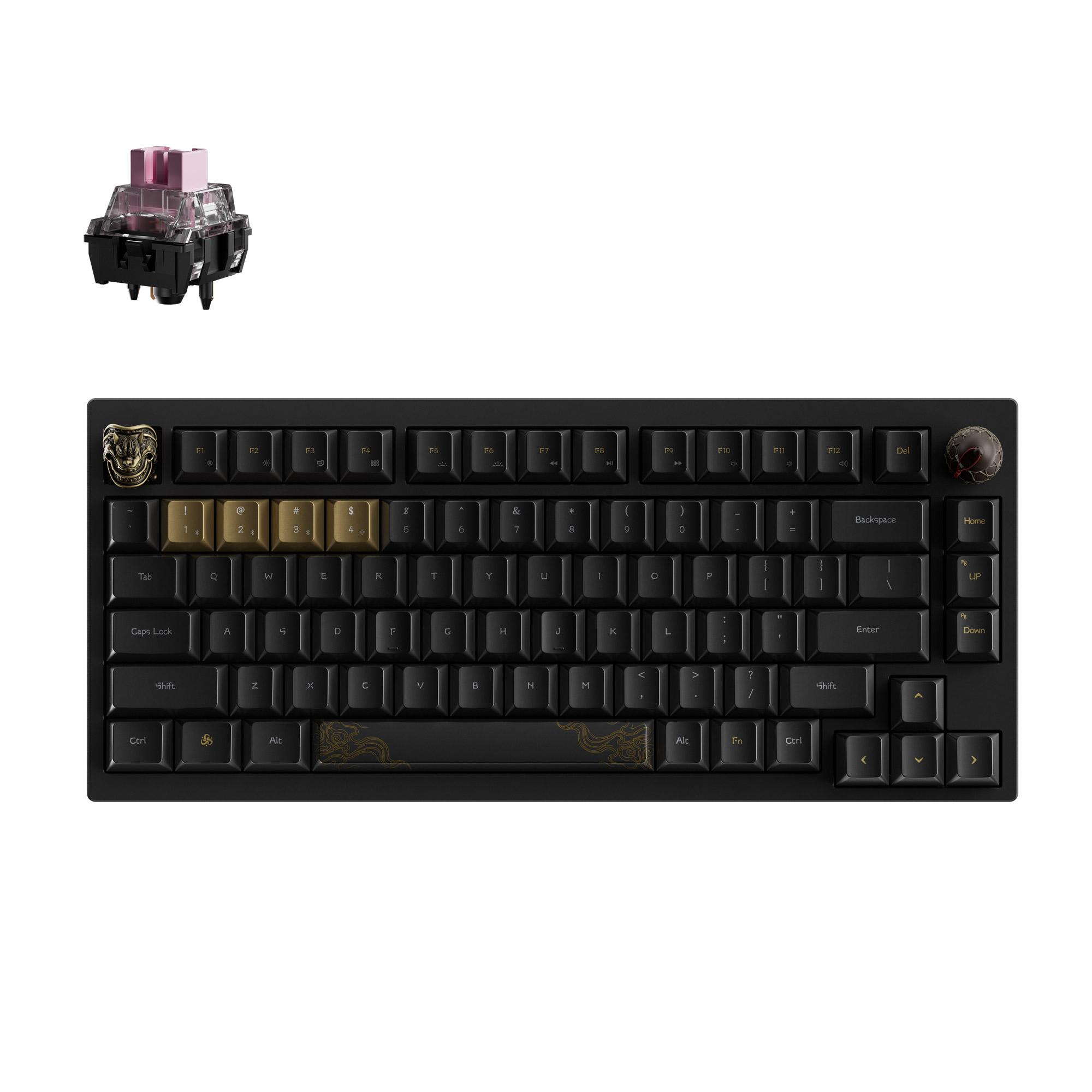 WIRELESS MECHANICAL KEYBOARD KEYCHRON BLACK MYTH WUKONG TTC GOLDEN PINK SWITCH