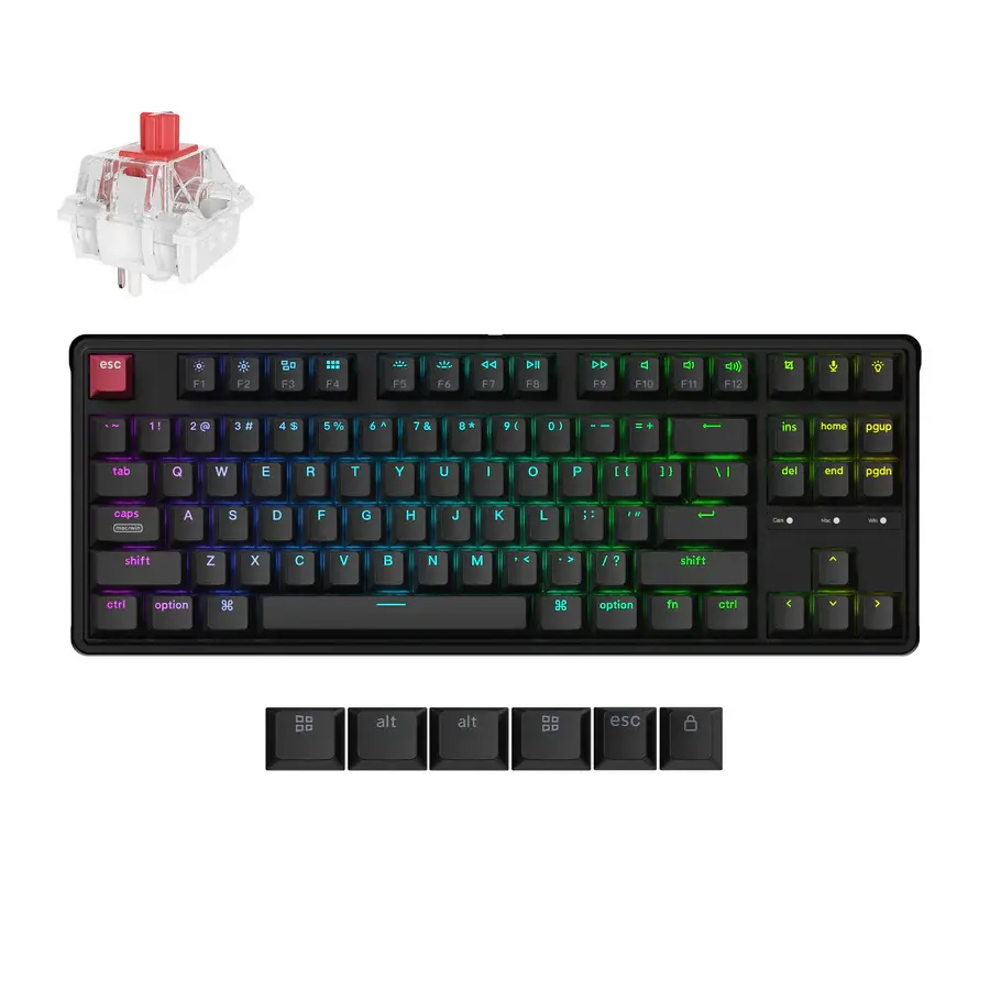 MECHANICAL KEYBOARD KEYCHRON C3 PRO 8K QMK SUPER RED SWITCH, HOT-SWAPPABLE, RGB