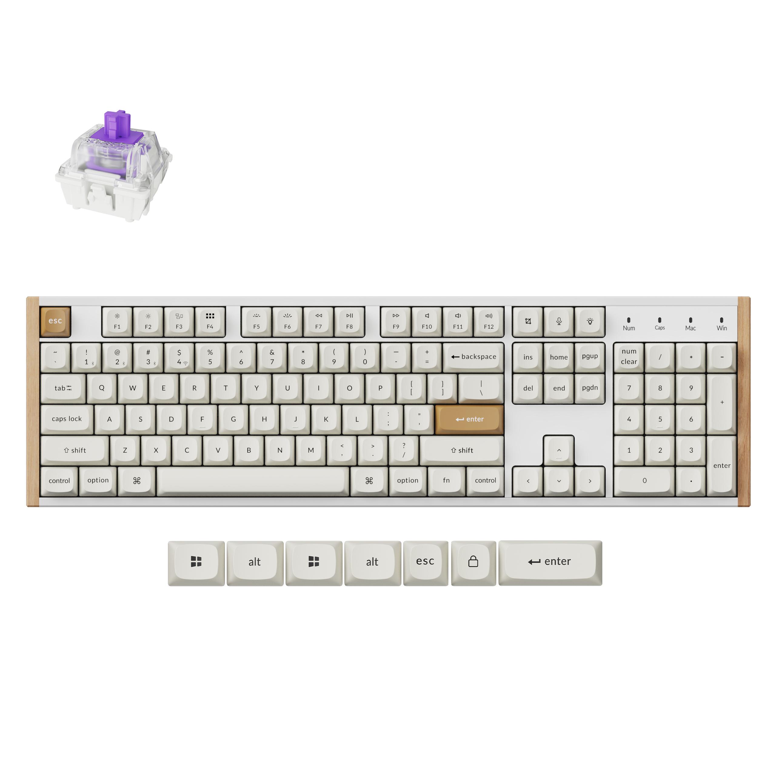 WIRELESS MECHANICAL KEYBOARD KEYCHRON K10 HE MAGNETIC SWITCH WHITE SPECIAL EDITION