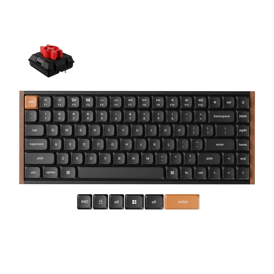 WIRELESS MECHANICAL KEYBOARD KEYCHRON K3 MAX SE BLACK QMK/VIA MILK POM RED SWITCH