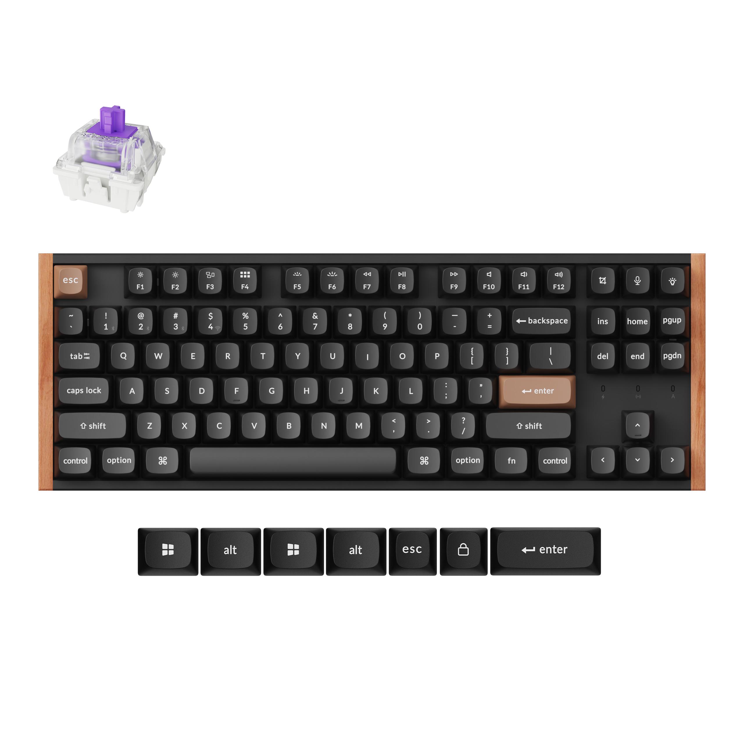 MECHANICAL KEYBOARD KEYCHRON K8 HE MAGNETIC SWITCH BLACK SPECIAL EDITION