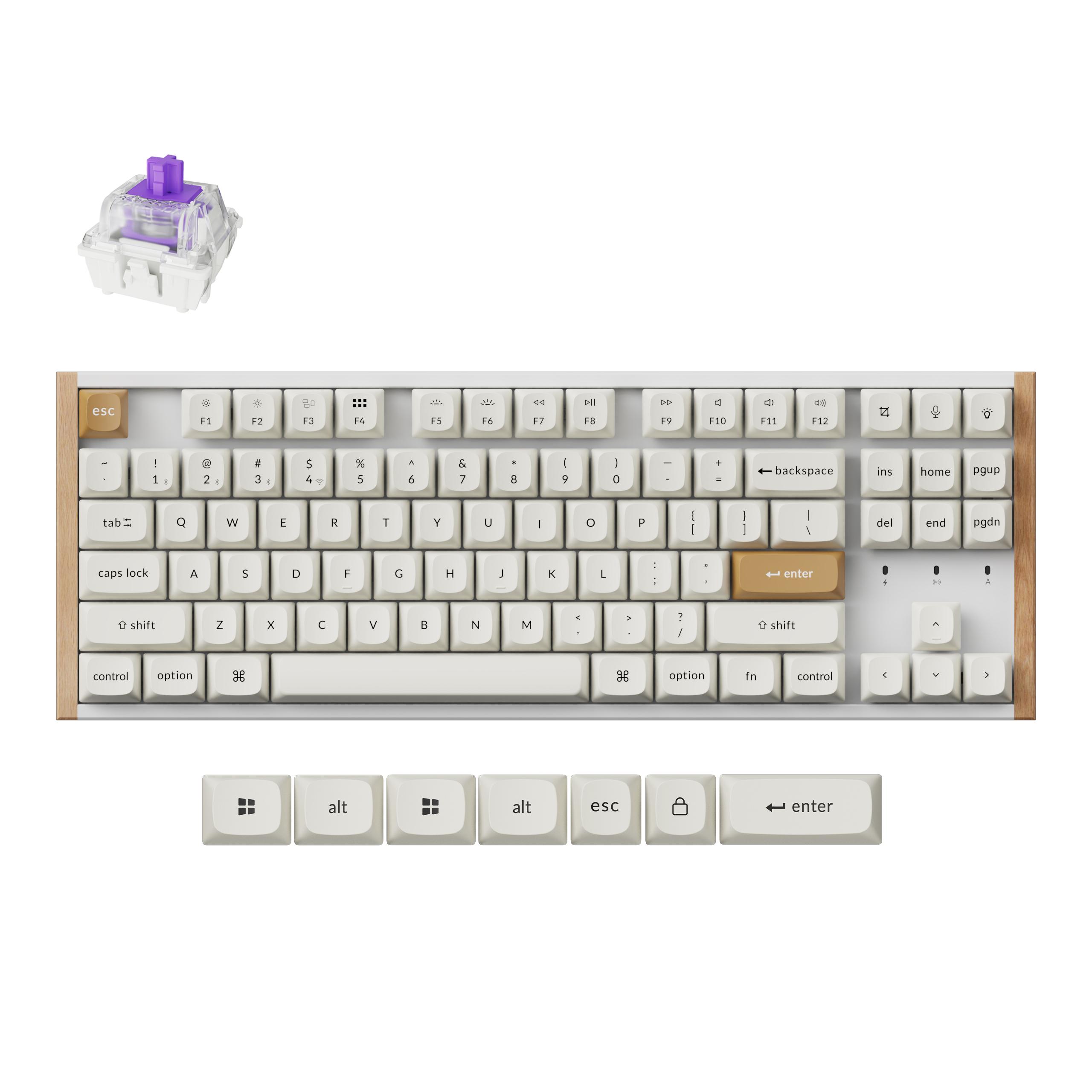 MECHANICAL KEYBOARD KEYCHRON K8 HE MAGNETIC SWITCH WHITE SPECIAL EDITION