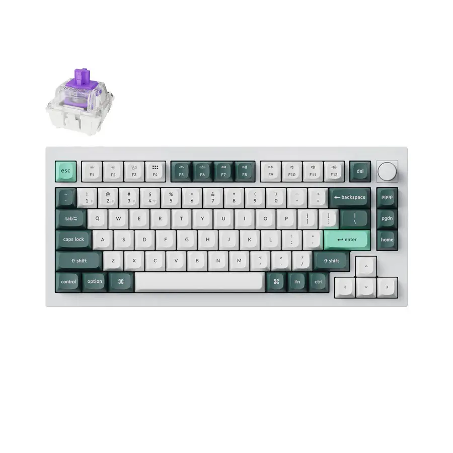MECHANICAL KEYCHRON Q1 HE QMK 75% SHELL WHITE GATERON DOUBLE-RAIL MAGNETIC NEBULA SWITCH