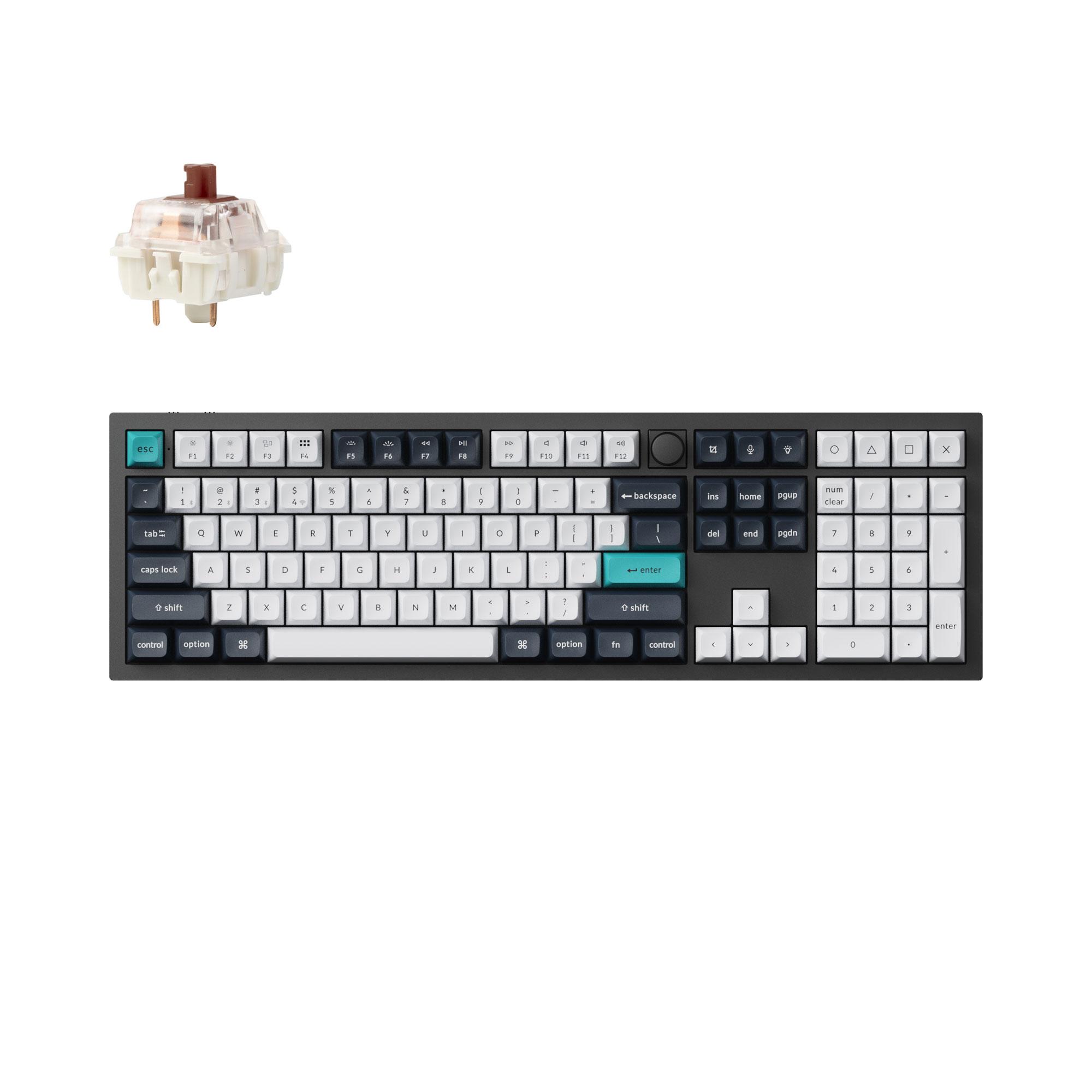 WIRELESS MECHANICAL KEYBOARD KEYCHRON Q6 MAX GATERON JUPITER BROWN SWITCH CARBON BLACK