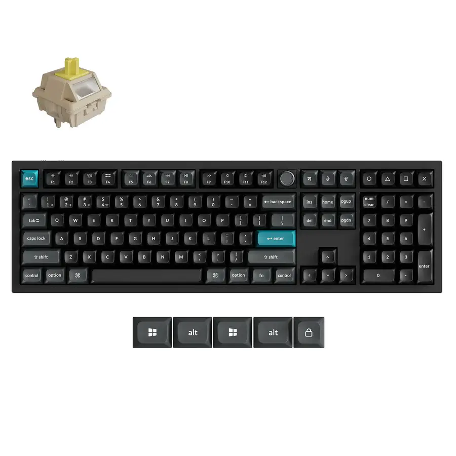 WIRELESS MECHANICAL KEYBOARD KEYCHRON Q6 ULTRA 8K BLACK SILK POM SWITCH BANANA