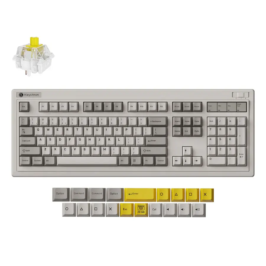 WIRELESS MECHANICAL KEYBOARD KEYCHRON R6 QMK RETRO SUPER BANANA SWITCH