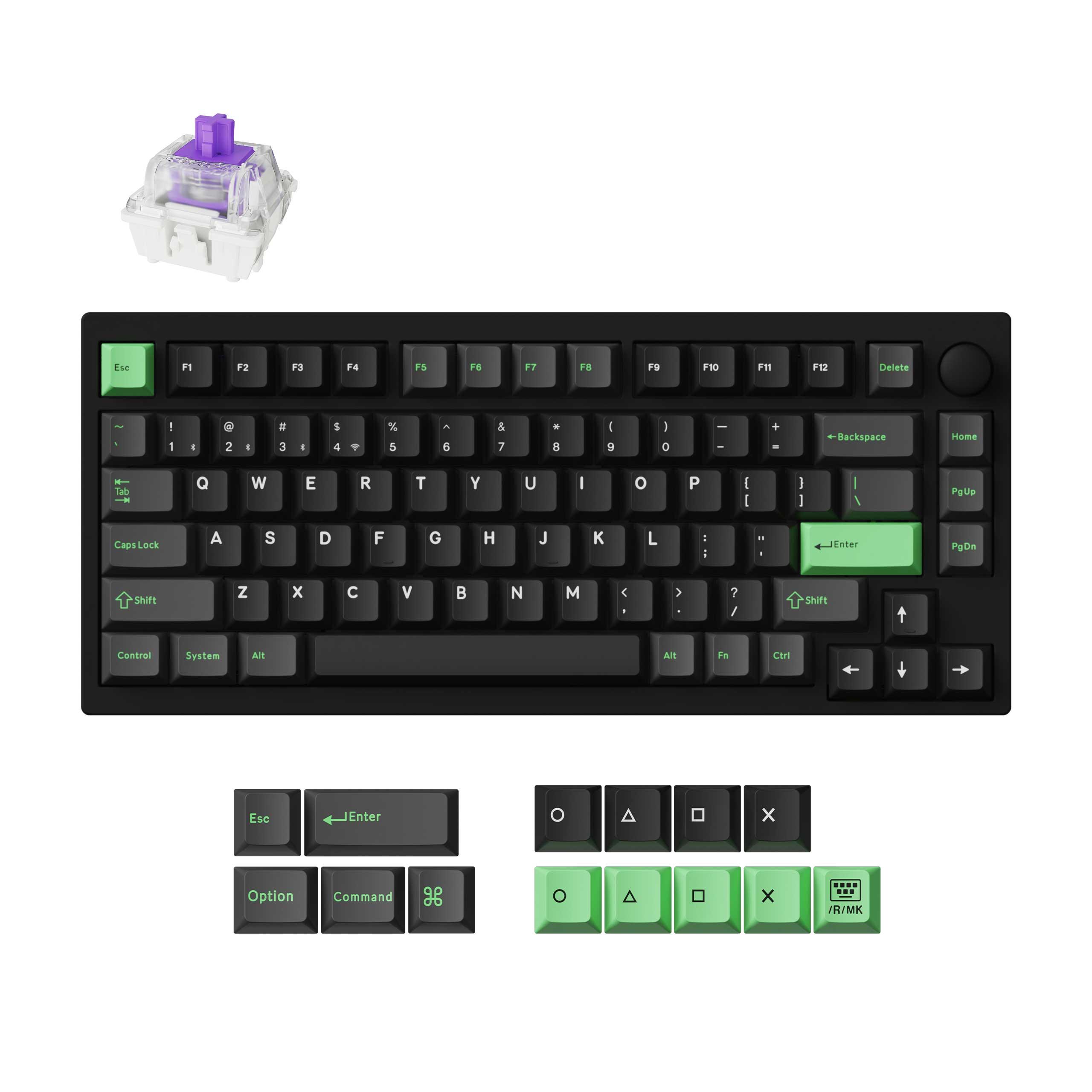 WIRELESS MECHANICAL KEYBOARD LEMOKEY P1 HE QMK 75% BLACK HE MAGNETIC SWITCH
