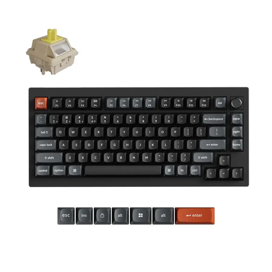 WIRELESS MECHANICAL KEYBOARD KEYCHRON V1 ULTRA 8K SILK POM SWITCH BANANA